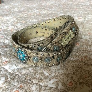 Hair on Hide Bling Belt